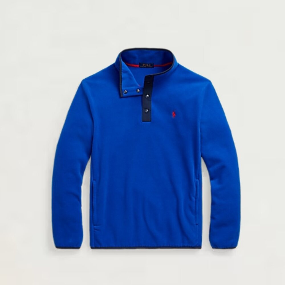 Polo Ralph Lauren Brushed Fleece Mockneck Pullover, blue